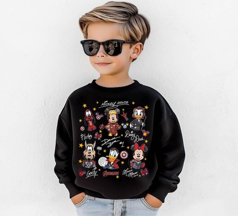 Mickey and Friends Avengers Sweatshirt, Disney Marvel Shirt, Iron Man Mickey Mouse Tee, Heroes Kids Hoodie, WDW Boys Shirt