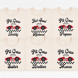 Four Speed Pit Crew Birthday Shirt, 4th Birthday Party Family Shirt, Cars Birthday Shirt, 4 Years Old Birthday Boy Tee, Racing Birthday Tee