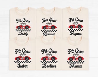 Four Speed Pit Crew Birthday Shirt, 4th Birthday Party Family Shirt, Cars Birthday Shirt, 4 Years Old Birthday Boy Tee, Racing Birthday Tee