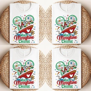 Camiseta de crucero navideño de Mickey, camiseta navideña de Disney Cruise 2025, camiseta de crucero familiar, sudadera de regalo de Disneyaldn Merry Cruise