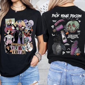 Koszulka Villains The Evil Tour, koszulka Disney Bad Witches, bluza Pick Your Poison, wycieczka Disney Bad Girls, koszulka Ursula and Maleficent