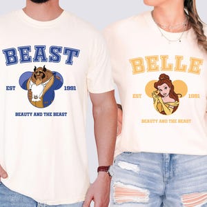 Beauty and The Beast Shirt, Disney Couple Trip T-Shirt, Princess Belle Sweater, Mrs. Potts and Chip Matching Tee, Magical Kingdom Crewneck