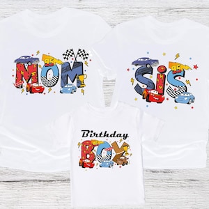 Cars Geburtstag Junge Shirt, McQueen Familie T-Shirt, Racing Party T-Shirt, Disney Cars Mama Papa Sweatshirt, Pixar Racing Geburtstag T-Shirt