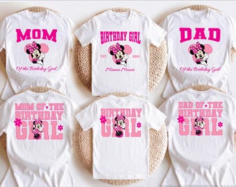 Minnie födelsedagsflicka-tröja, Disney Mouse födelsedagsfest-t-shirt, personlig Minnie födelsedagströja, Disneyland födelsedagsfamiljsweatshirt