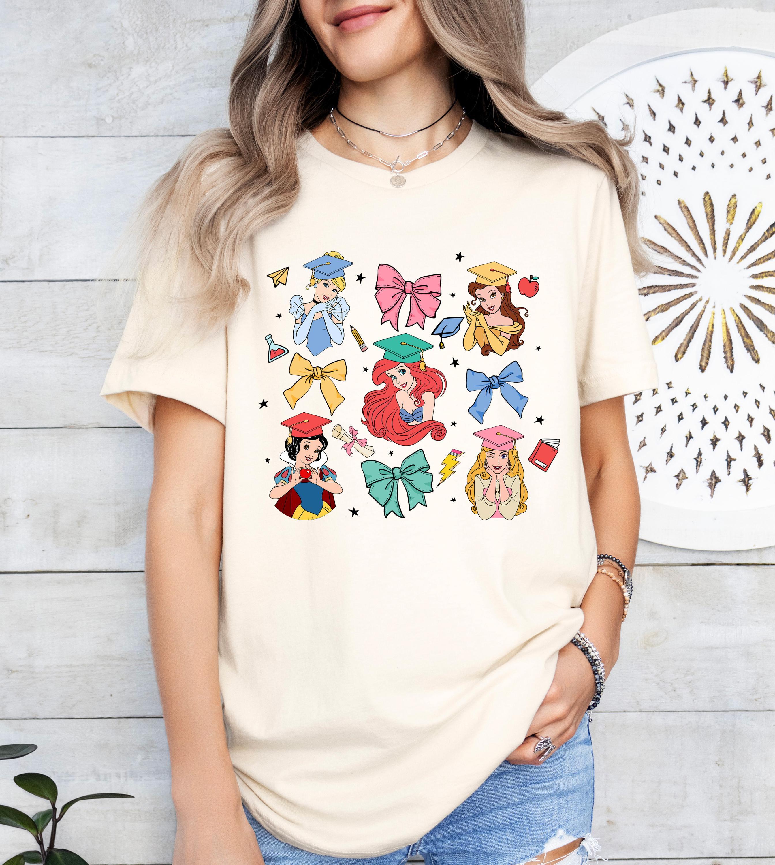Coquette Graduation Princess Shirt, Disney Grad Gift T-Shirt, Disneyland Graduate Party, Princess Senior Grad Tee, End Of School Sweatshirt
