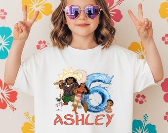 Custom Moana Birthday Shirt, Princess Moana Birthday Trip T-Shirt, Maui Birthday Kids Gift Tees, Moana 2 Movie Shirt,  Family Birthday