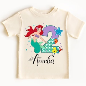 Little Mermaid Birthday Shirt, Disney Princess Ariel Birthday Girl T-Shirt, Mermaid Matching Family Tee, Custom Ariel Birthday Party Sweat