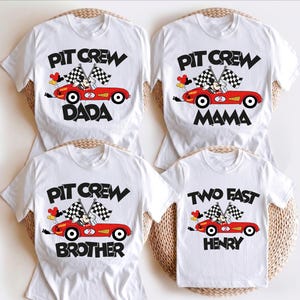 Pit Crew Shirt, Two Fast Birthday T-Shirt, Pit Crew Family Tee,  Birthday Boy Sweatshirt, Pit Crew Birthday Party