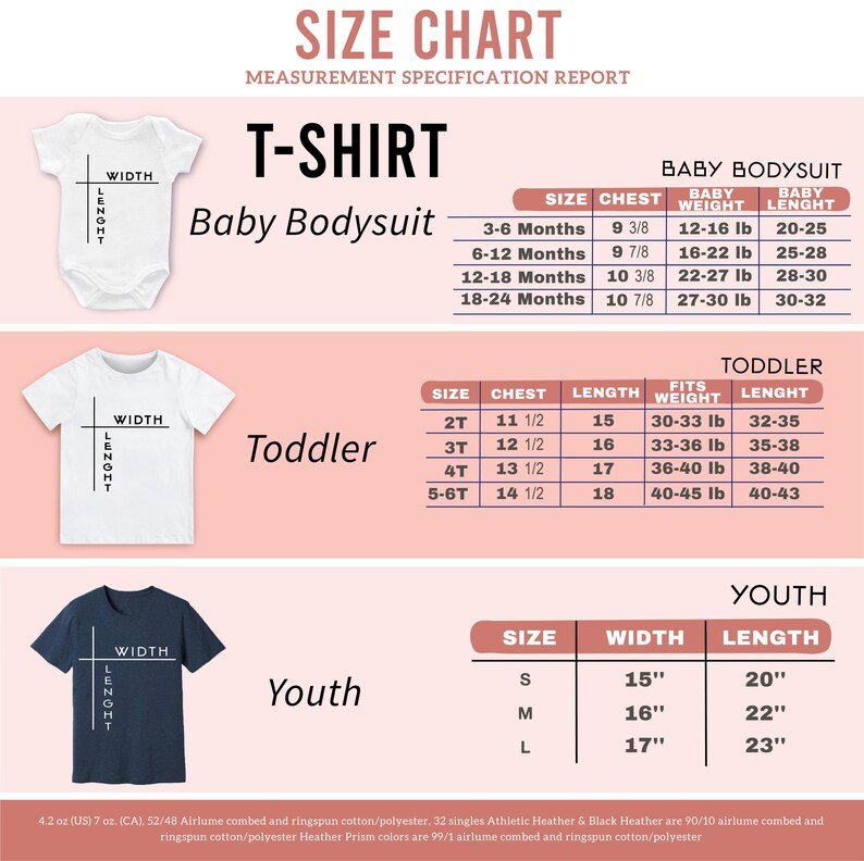 a baby bodysuit size chart with measurements