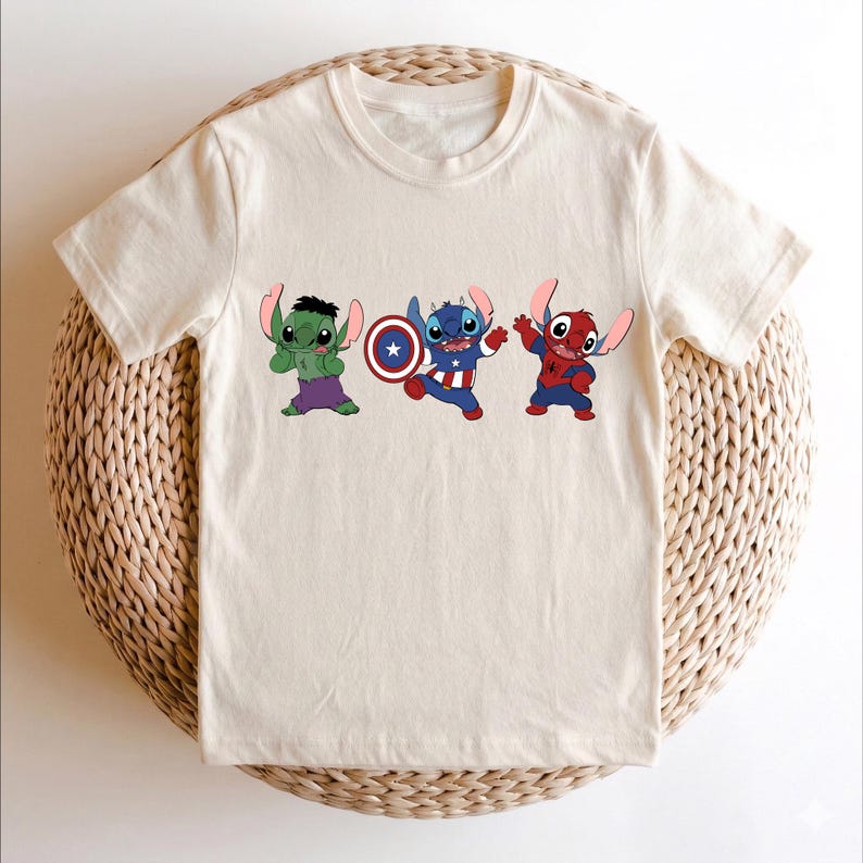 Stitch Superhero Shirt, Avengers T-Shirt, Disney Boy Shirt, Marvel Kids Shirt, The Hulk Shirt, Spiderman Shirt, Captain America Shirt