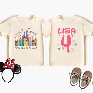 Disney Birthday Princess Shirt, Four Ever A Princess Tee, Disney 4th Birthday Girl Tee, Custom Princess Birthday Girl, Girls Fourth Birthday