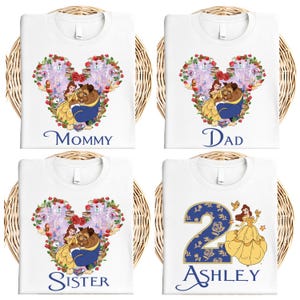 Beauty and The Beast Birthday Shirt, Prıncess Belle Birthday Girl T-Shirt, Dısney Princess Sweatshirt, Disneyland Birthday Family Shirt