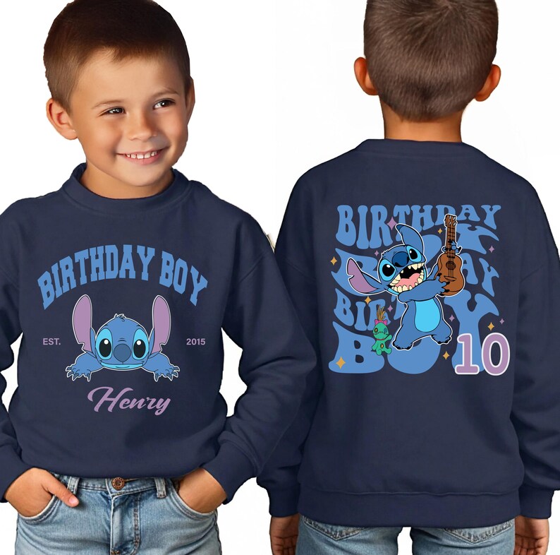Stitch Birthday Boy Shirt, Disney Custom Birthday T-shirt, Stitch Toddler Birthday Sweatshirt, Stitch Party Gift Tee