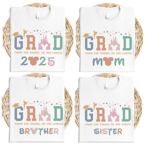 Disneyland Graduation Family 2025 Shirt, Disney Castle Family Graduate Shirt, Mickey  Grad Shirt, Disneyland Graduation Trip Shirts