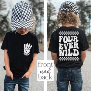 Four Ever Wild Shirt, Fourth Birthday T-shirt, 4th Birthday Kids Sweater, Custom Kids Birthday Tee, Boys 4th Birthday Party Sweatshirt