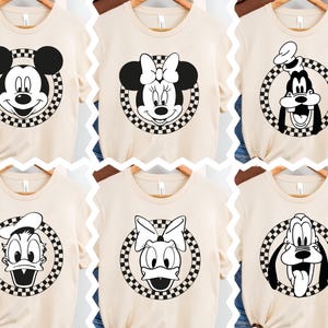 Mickey and Friends Shirt, Disney Retro T-Shirt, Daisy Donald Duck Sweatshirt, Minnie Hoodie, Goofy Pluto Dog Tee, Stitch Crewneck