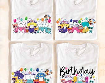 Superkitties Family Tee, Custom  Cats Shirt, Super Kitties: Grinny, Buddy, Spark, Bitsy Personalized Party Shirt, Cats Family TShirt