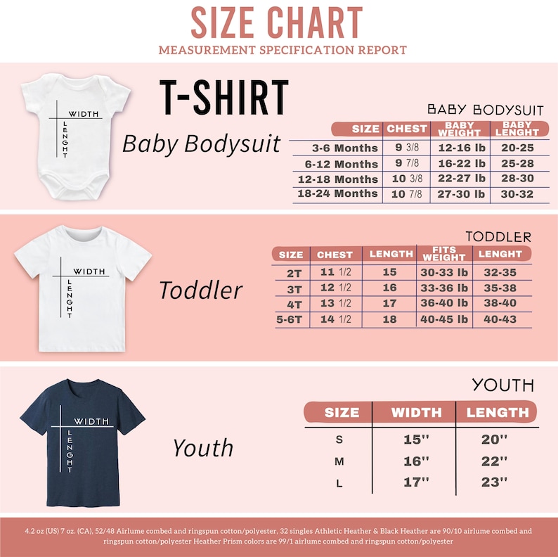 a baby bodysuit size chart with measurements