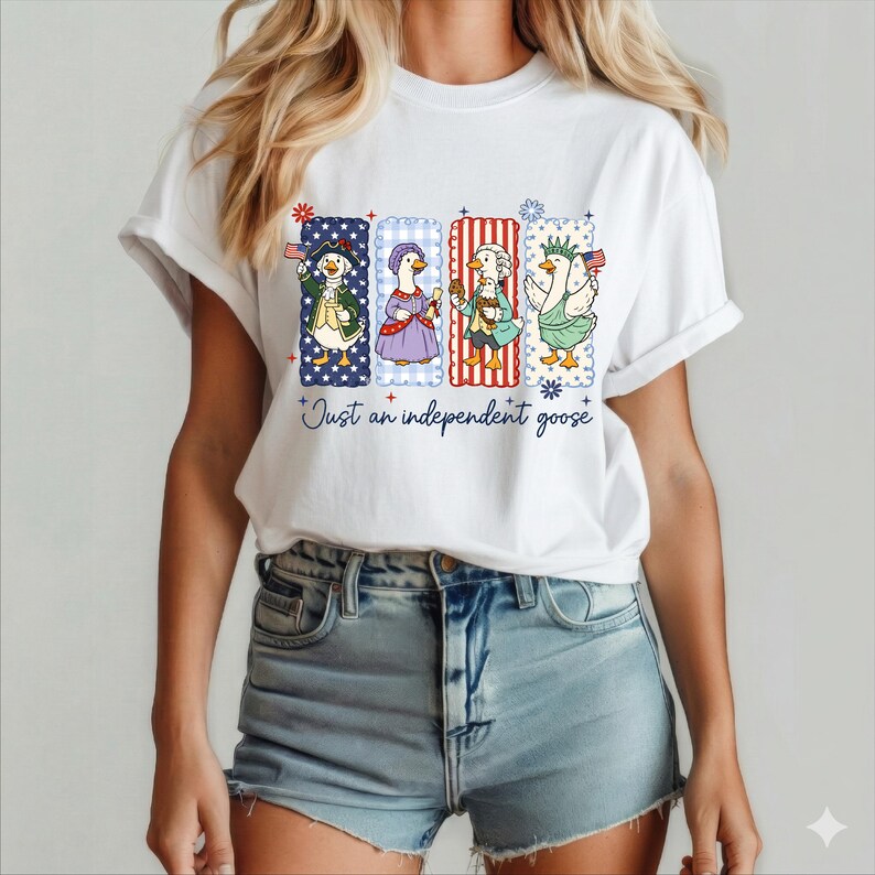 Independent Goose Shirt, Funny 4th of July Tee, Patriotic Shirt, USA 250th Shirt, American Flag Goose Tee