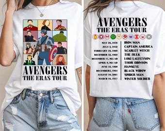 Avengers The Eras Tour T-shirt,  Super Heroes Sweatshirt, Captain America Shirt, Ironman Tee, The Hulk Shirt, Spider-Man T-shirt