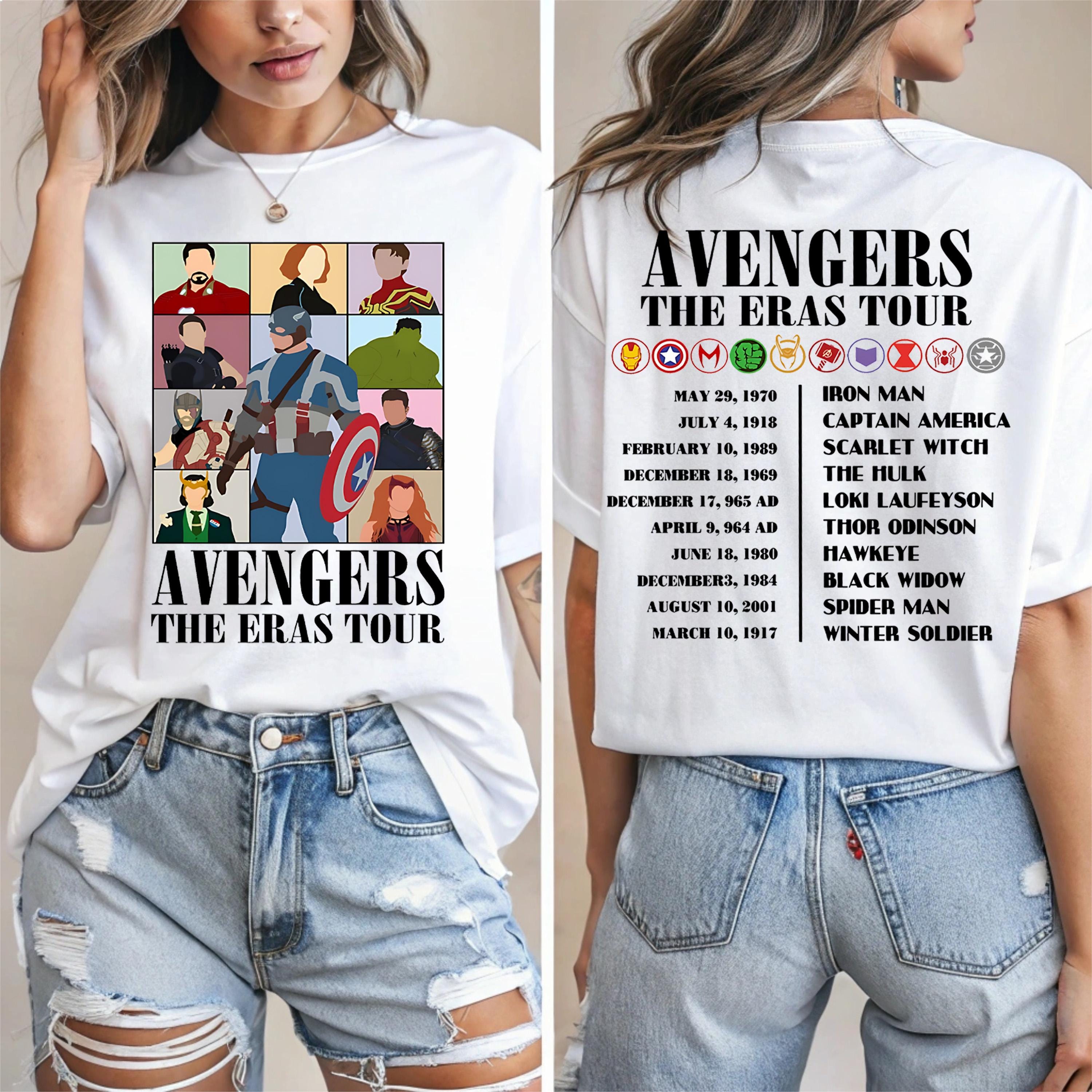 Avengers The Eras Tour T-shirt, Marvel Super Heroes Sweatshirt, Captain America Shirt, Ironman Tee, The Hulk Shirt, Spider-Man T-shirt
