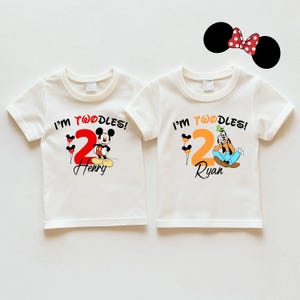 Disney 2e verjaardag T-shirt, I'm Twodles verjaardag T-shirt, shirt tweede verjaardag Mickey, Minnie verjaardag meisje top, verjaardagscadeau