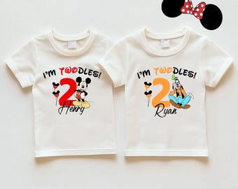 Camiseta de segundo cumpleaños, Camiseta de cumpleaños "Soy Twodles", Camiseta de segundo cumpleaños, Top de cumpleañera, Regalo de cumpleaños