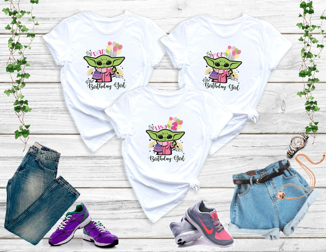 Baby Yoda Birthday Girl Shirt, Yoda Family Birthday Shirt, Baby Yoda