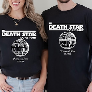 Star Wars Wedding Shirt, Custom Death Star Honeymoon T-Shirt, Star Wars Wedding Gift, Disney Just Married Tee, Bride Groom Tees