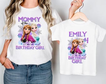 Frozen Elsa and Anna Birthday Shirt, Princess  Family T-Shirt, Olaf Birthday Tee, Princess Birthday Girl Shirt, Besties Birthday Trip