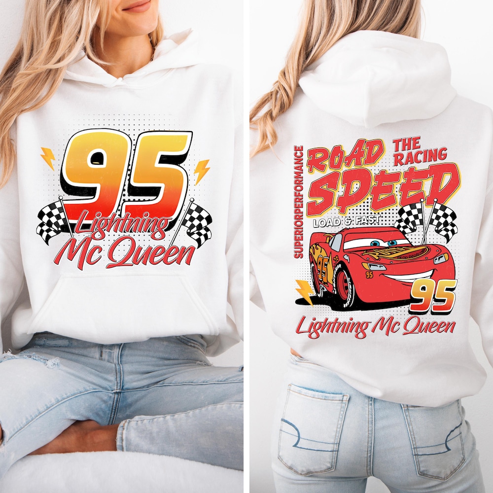Snorider Design Lightning Mcqueen Sweatshirt, Disney Cars Hoodie, Cars Movie Crewneck, Disneyland Car Racing Tee, Pixar Cars Trip Sweater
