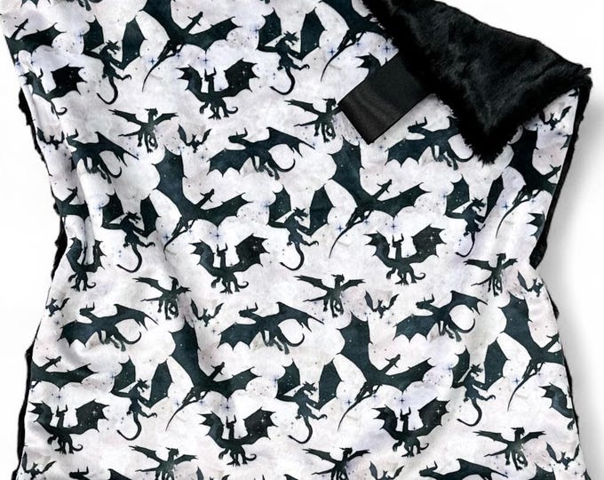 Dragon Lovey Blanket: Handmade Minky and Faux Fur Baby Snuggle Blanket