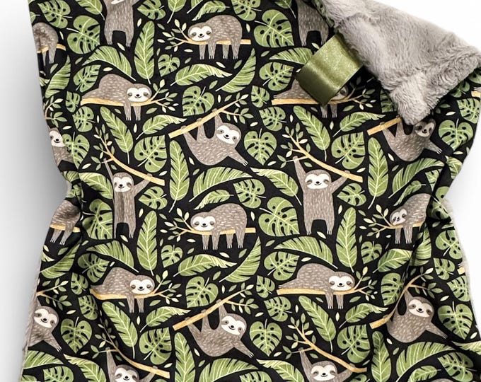 Sloth Lovey Blanket | Minky Security Blanket | Unique Gift for Baby | Sloth Nursery Decor