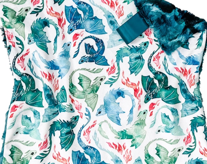 Dragon Minky Lovey Blanket: Gothic Baby Nursery Decor