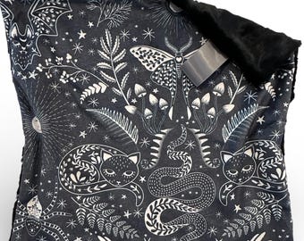 Couverture Witchy Lovey : couverture pour bébé faite main en minky et fausse fourrure