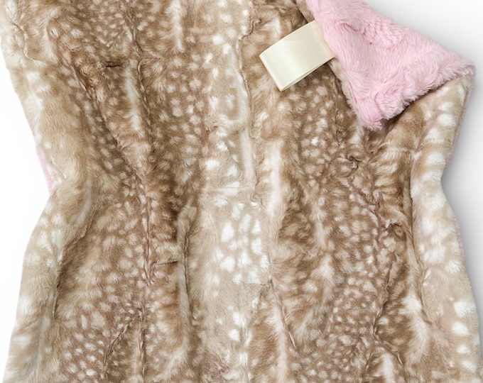 Dragon Lovey Blanket: Handmade Minky and Faux Fur Baby Snuggle Blanket