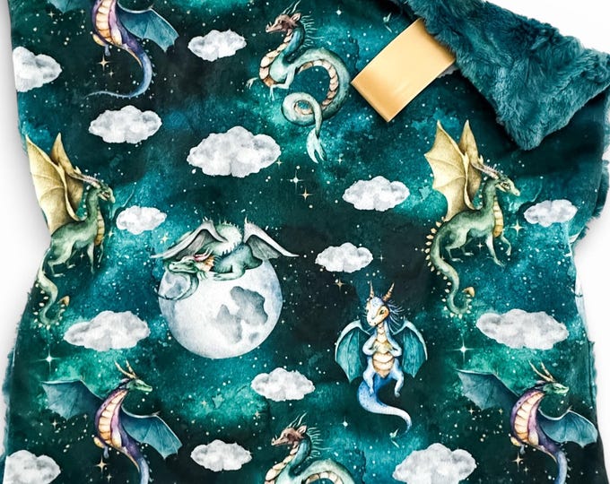 Dragon Minky Lovey Blanket: Gothic Baby Nursery Decor