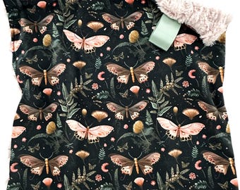 Doudou Papillon Céleste : Couverture en Minky et Fausse Fourrure Décoration Jardin Nocturne pour Chambre d'Enfant