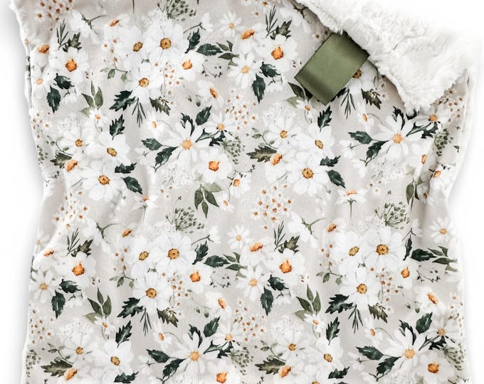 Woodland Floral Lovey Blanket | Wildflower Security Blanket |  Baby Gift for Girl | Handmade Baby Lovey | Woodland Nursery
