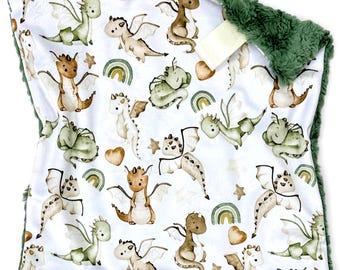 Doudou Bébé Dragon en Minky : Décoration Gothique pour Chambre de Bébé