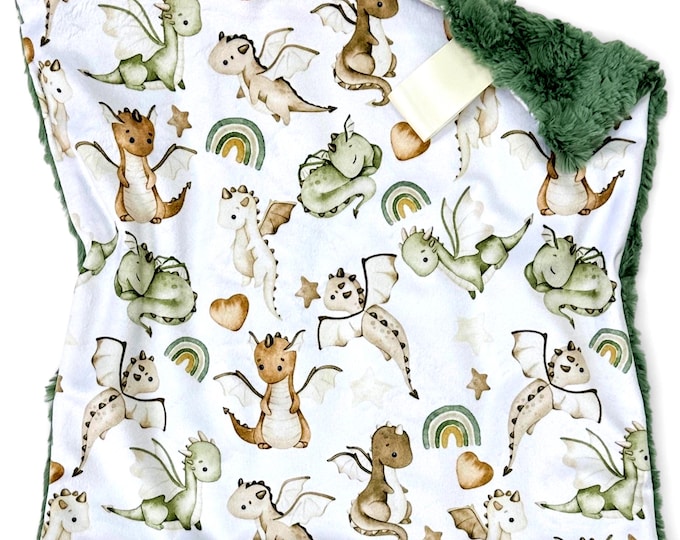 Night Forest Magic Lovey Blanket | Witchy Forest Print Baby Blanket on Minky and Faux Fur | Woodland Nursery Decor | Soft Gift for Baby