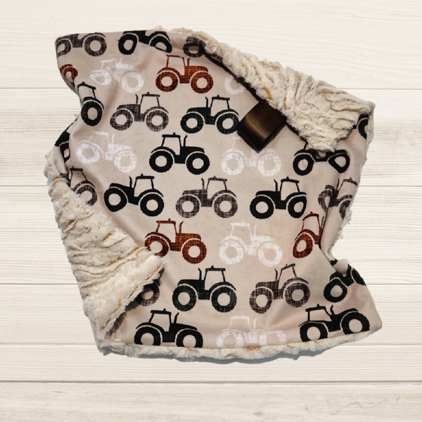 Personalized Tractor Lovey | Custom Farm Baby Blanket | Lovey for Babies | Farm Baby Shower