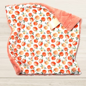 Peach Minky Lovey Blanket: Baby Girl Gift