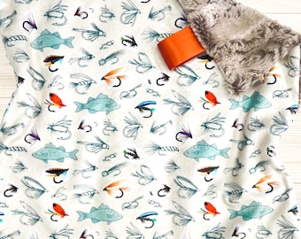 Fishing Lure Baby Lovey Blanket: Outdoors Nursery Decor