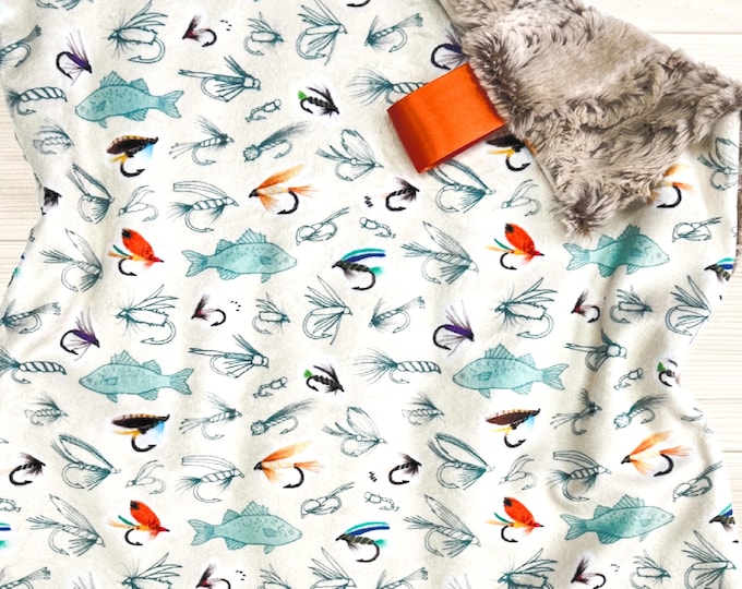 Fishing Lure Baby Lovey Blanket: Outdoors Nursery Decor