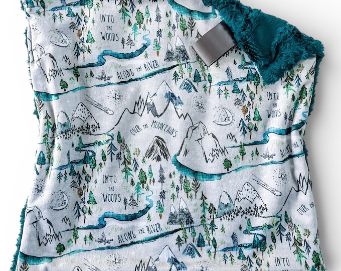 Woodland Map Minky Baby Blanket: Soft Nursery Lovey