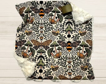 Botanical Bees Minky Lovey: Woodland Baby Security Blanket