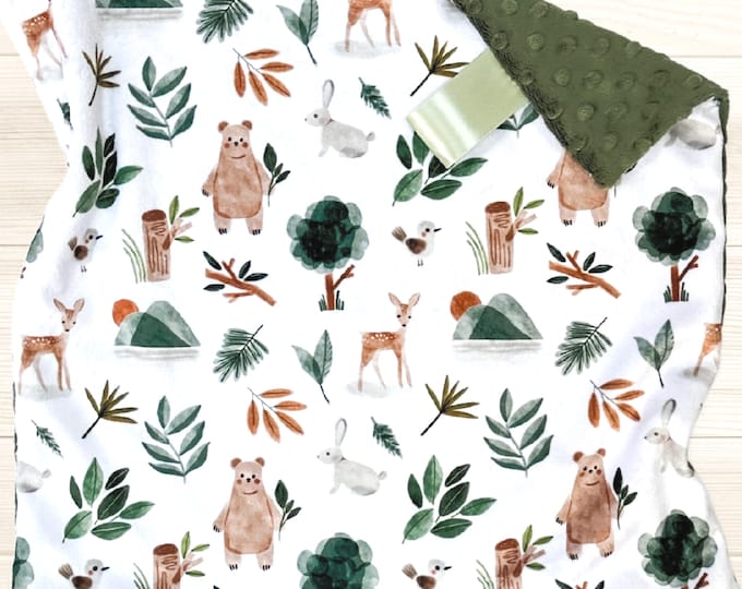 Woodland Animals Lovey Blanket: Forest Nursery Decor