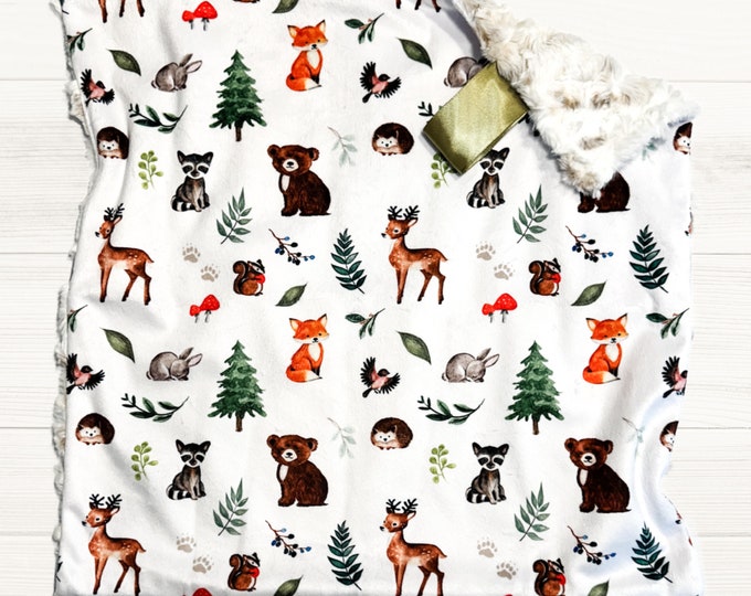 Woodland Animals Minky Lovey: Forest Friends Baby Blanket