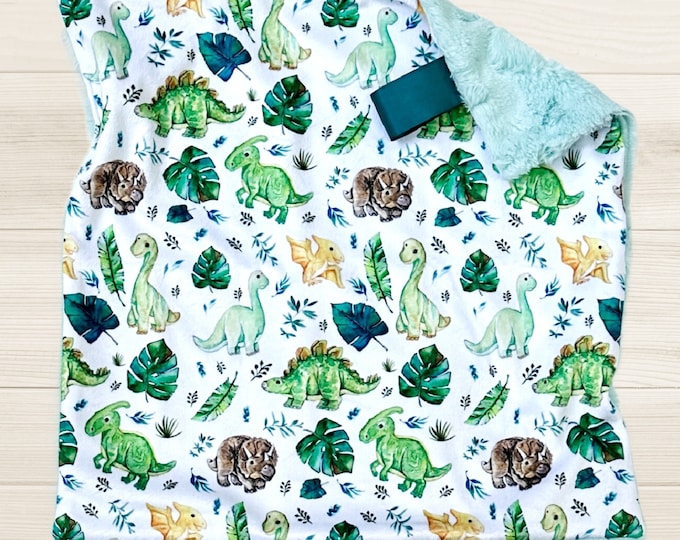 Dino Lovey Blanket | Baby Dinosaurs Security Blanket | Dino Nursery Decor | Soft Little Gift for Newborn